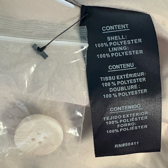 NEW w/TAGS Cyn & Luca Ivory Pea Coat Jacket Shirttail Hem Outerwear Size Medium - Picture 6 of 10